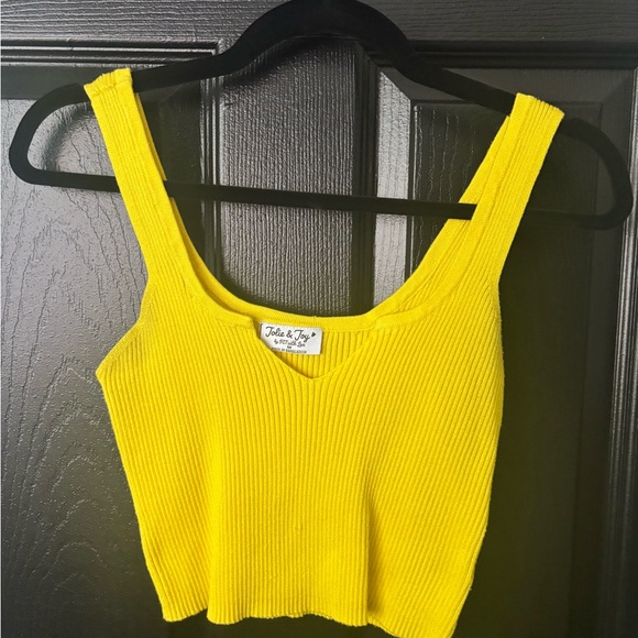 ‼️Price Drop‼️End of Summer Sale‼️ Yellow Ribbed Women's Crop Top - Picture 1 of 5
